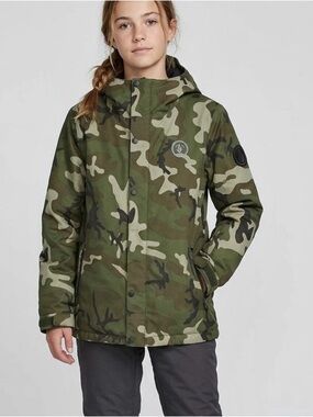 Volcom Youth Ripley Insulated Camo Snowboard Ski Jacket - Size XL (14Y)